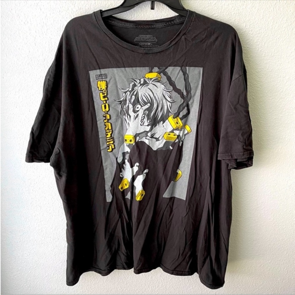 Black Graphic Tee with Anime Design